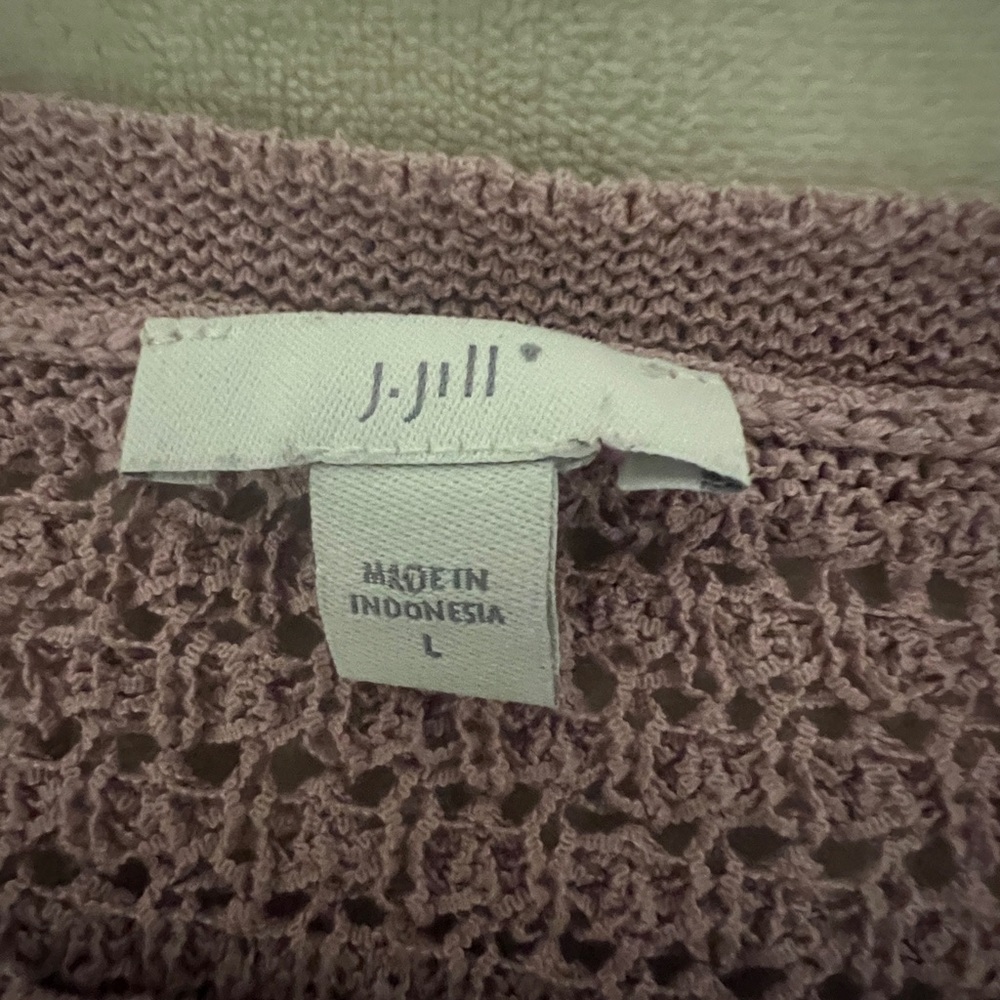 J Jill Tunic‎ Sweater Womens Size L Mauve/purple Open Knit A7 - Picture 3 of 7